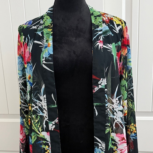 Floral Open-Front Cardigan duster - Picture 2 of 6